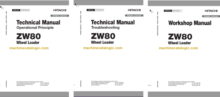 Hitachi ZW80 Wheel Loader Technical and Workshop Manual