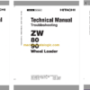 Hitachi ZW80 ZW90 Wheel Loader Technical and Workshop Manual