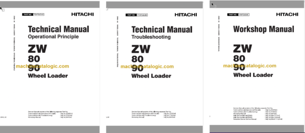 Hitachi ZW80 ZW90 Wheel Loader Technical and Workshop Manual