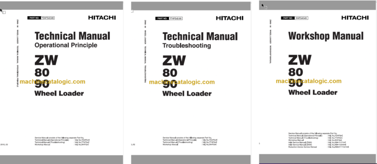 Hitachi ZW80 ZW90 Wheel Loader Technical and Workshop Manual