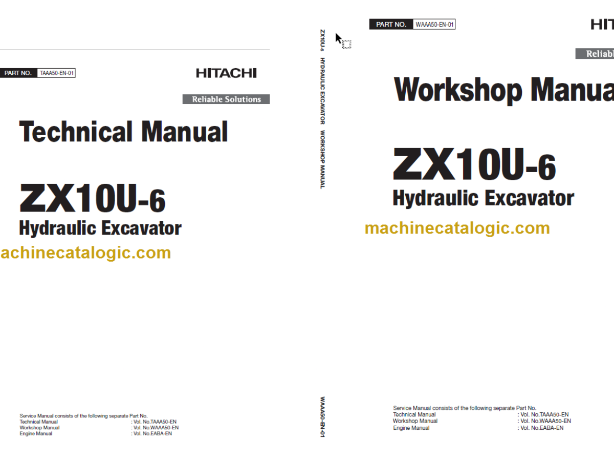 Hitachi ZX10U-6 Hydraulic Excavator Technical and Workshop