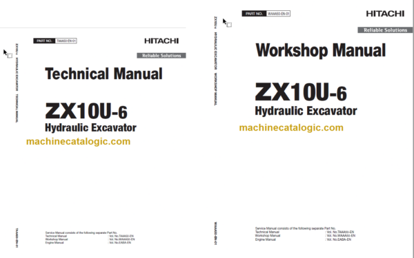 Hitachi ZX10U-6 Hydraulic Excavator Technical and Workshop Manual