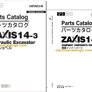 Hitachi ZX14-3 Parts Catalog & Equipment Components Parts Catalog