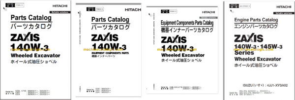 Hitachi ZX140W-3 Wheeld Excavator Parts Catalog & Equipment Components Parts Catalog