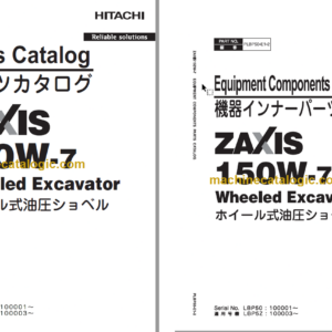 Hitachi ZX150W-7 Wheeled Excavator Parts Catalog & Equipment Components Parts Catalog