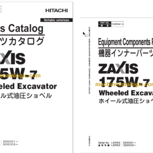 Hitachi ZX175W-7 Wheeled Excavator Parts Catalog & Equipment Components Parts Catalog