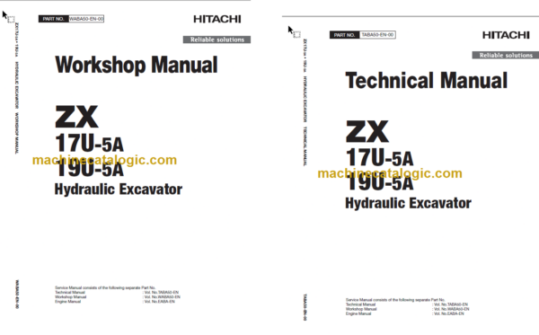 Hitachi ZX17U-5A ZX19U-5A Hydraulic Excavator Technical and Workshop Manual