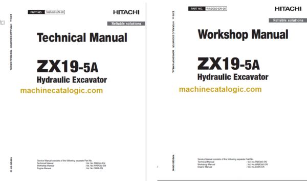 Hitachi ZX19-5A Hydraulic Excavator Technical and Workshop Manual