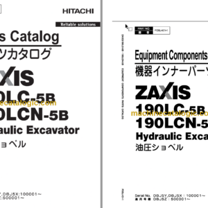 Hitachi ZX190LC-5B ZX190LCN-5B Hydraulic Excavator Parts Catalog & Equipment Components Parts Catalog