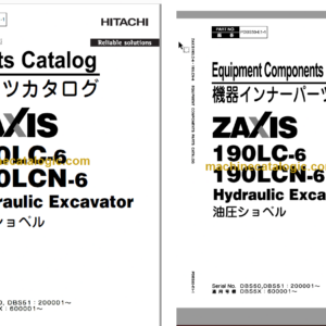 Hitachi ZX190LC-6 ZX190LCN-6 Hydraulic Excavator Parts Catalog & Equipment Components Parts Catalog