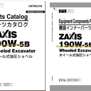 Hitachi ZX190W-5B Wheeled Excavator Parts Catalog & Equipment Components Parts Catalog