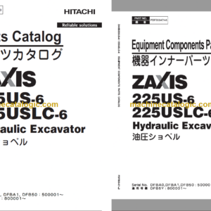 Hitachi ZX225US-6 Hydraulic Excavator Parts Catalog & Equipment Components Parts Catalog