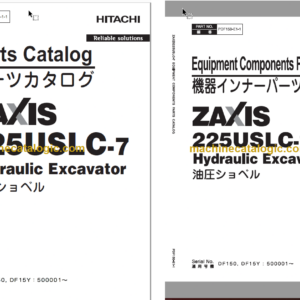 Hitachi ZX225USLC-7 Hydraulic Excavator Parts Catalog & Equipment Components Parts Catalog