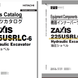 Hitachi ZX225USRLC-6 Hydraulic Excavator Parts Catalog & Equipment Components Parts Catalog