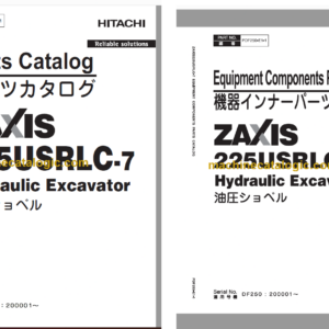 Hitachi ZX225USRLC-7 Hydraulic Excavator Parts Catalog & Equipment Components Parts Catalog