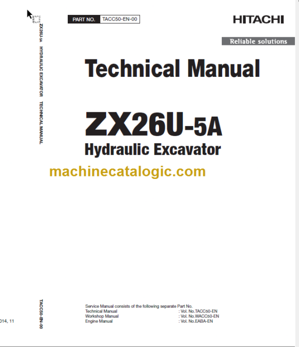 Hitachi ZX26U-5A Hydraulic Excavator Technical and Workshop Manual