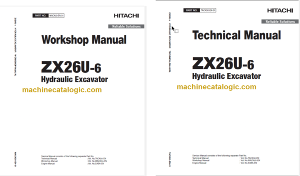 Hitachi ZX26U-6 Hydraulic Excavator Technical and Workshop Manual