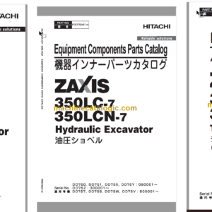 Hitachi ZX350LC-7 ZX350LCN-7 Hydraulic Excavator Parts Catalog & Equipment Components Parts Catalog