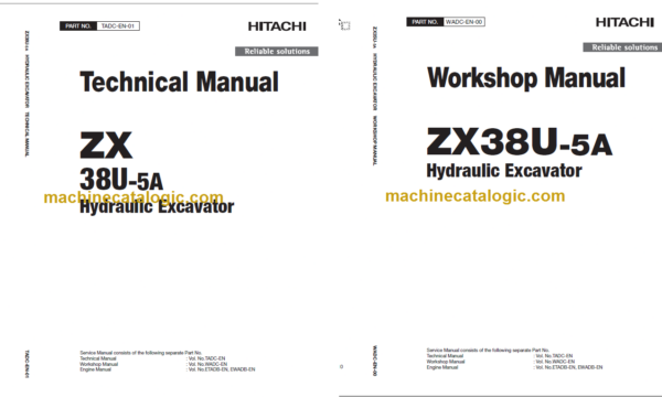 Hitachi ZX38U-5A Hydraulic Excavator Technical and Workshop Manual