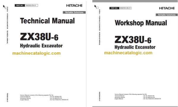 Hitachi ZX38U-6 Hydraulic Excavator Technical and Workshop Manual