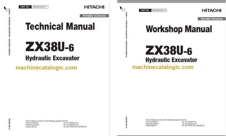 Hitachi ZX38U-6 Hydraulic Excavator Technical and Workshop Manual