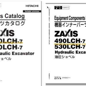 Hitachi ZX490LCH-7 ZX530LCH-7 Hydraulic Excavator Parts Catalog & Equipment Components Parts Catalog