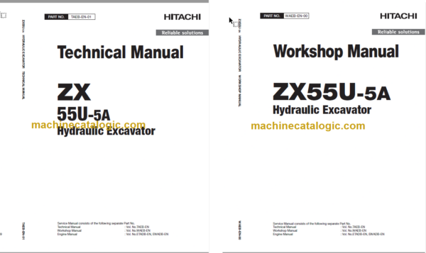 Hitachi ZX55U-5A Hydraulic Excavator Technical and Workshop Manual