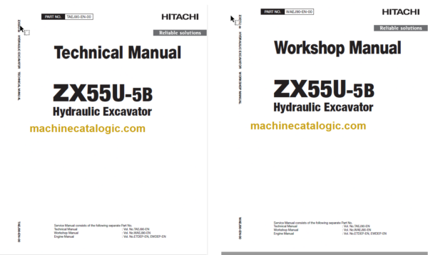 Hitachi ZX55U-5B Hydraulic Excavator Technical and Workshop Manual