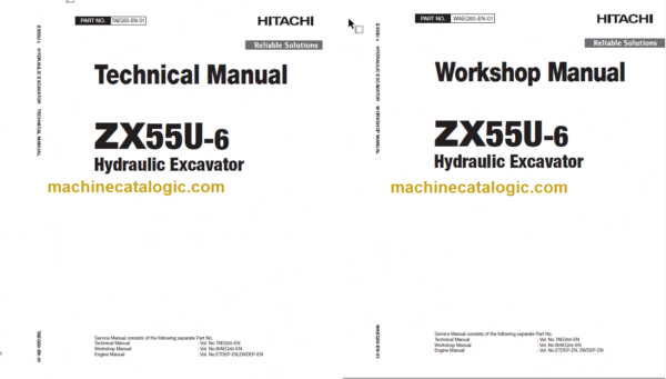 Hitachi ZX55U-6 Hydraulic Excavator Technical and Workshop Manual