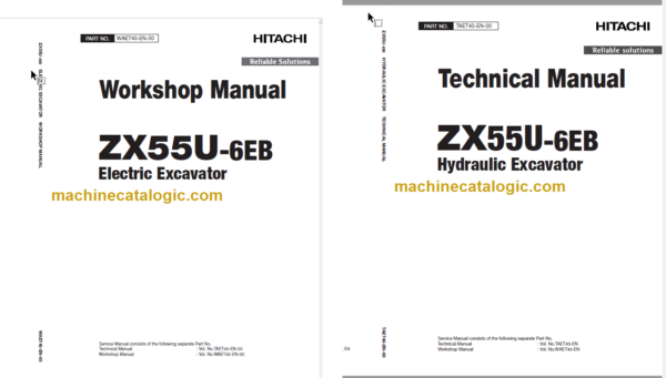 Hitachi ZX55U-6EB Electric Excavator Technical and Workshop Manual