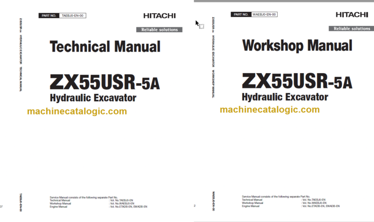 Hitachi ZX55USR-5A Hydraulic Excavator Technical and Workshop Manual