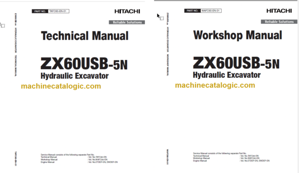 Hitachi ZX60USB-5N Hydraulic Excavator Technical and Workshop Manual