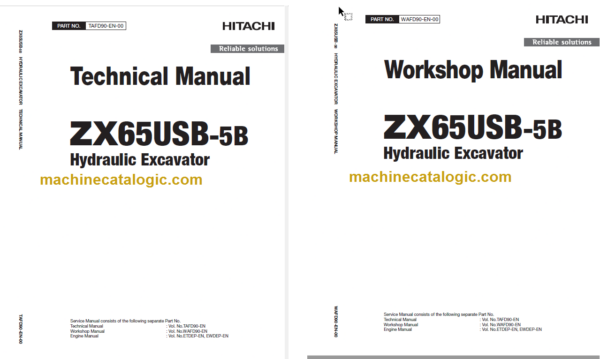 Hitachi ZX65USB-5B Hydraulic Excavator Technical and Workshop Manual