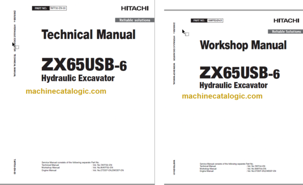 Hitachi ZX65USB-6 Hydraulic Excavator Technical and Workshop Manual