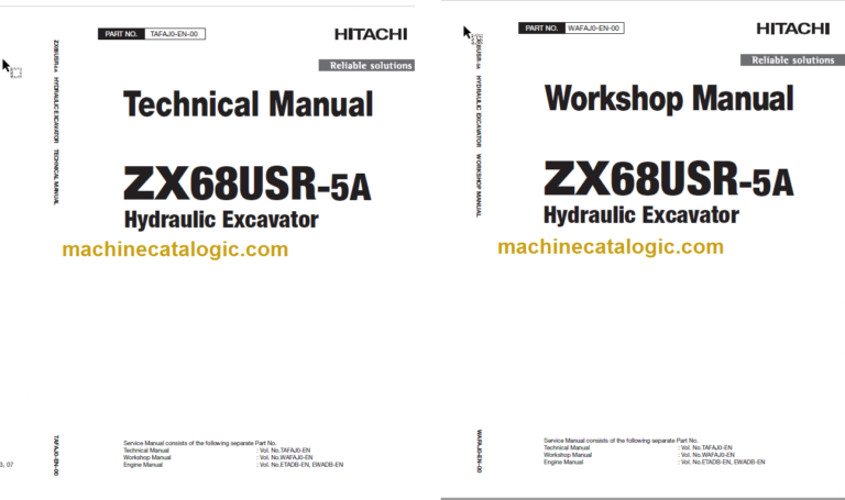 Hitachi ZX68USR-5A Hydraulic Excavator Technical and Workshop Manual