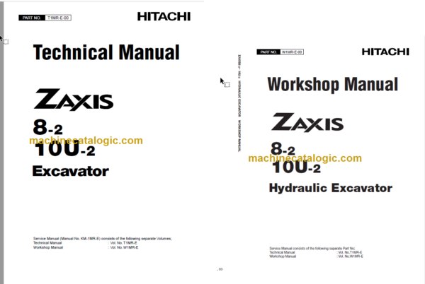 Hitachi ZX8-2 ZX10U-2 Hydraulic Excavator Technical and Workshop Manual