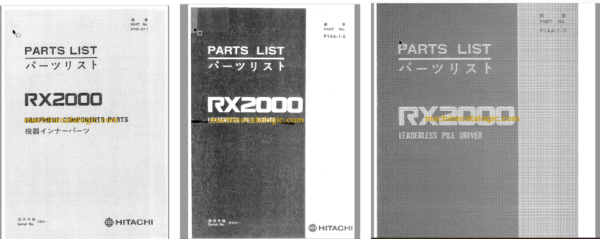RX2000 Leaderless Pile Driver Full Parts Catalog