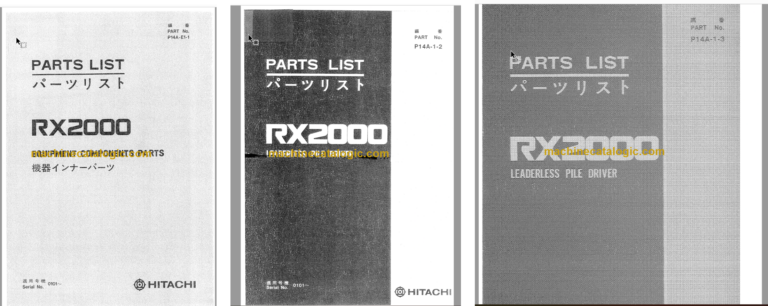 RX2000 Leaderless Pile Driver Full Parts Catalog