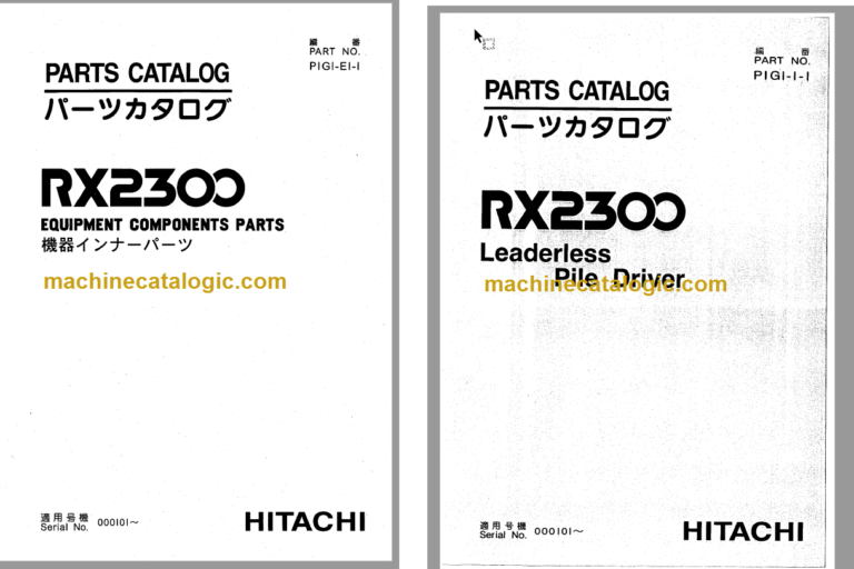 RX2300 Leaderless Pile Driver Full Parts Catalog