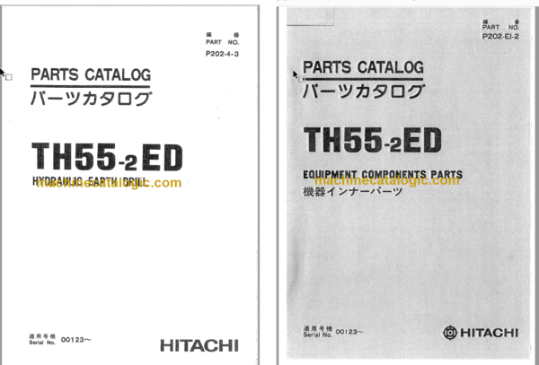 TH55-2ED Hydraulic Earth Drill Full Parts Catalog
