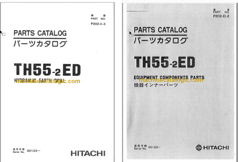 TH55-2ED Hydraulic Earth Drill Full Parts Catalog
