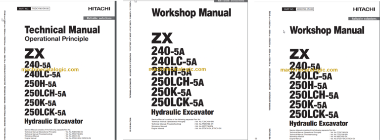 ZX240-5A, 240LC-5A, 250H-5A, 250LCH-5A, 250K-5A 250LCK-5A Technical and Workshop Manual