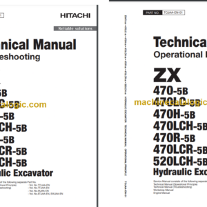 ZX470-5B ZX470LC-5 ZXB470H-5B ZX470LCH-5B ZX470R-5B ZX470LCR-5B Technical and Workshop Manual