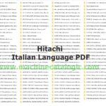 Hitachi Service and Operator’s Manual – Italian Language PDF