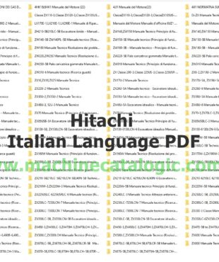 Hitachi Service and Operator’s Manual – Italian Language PDF