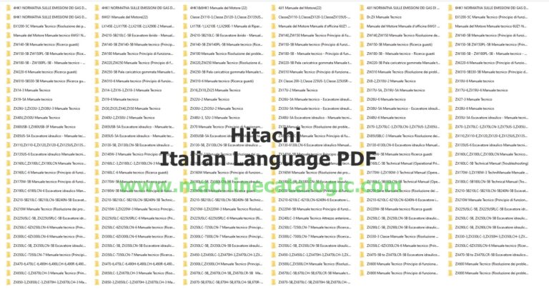 Hitachi Service and Operator’s Manual – Italian Language PDF