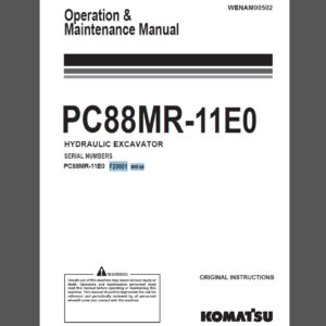 Komatsu PC88MR-11E0 Hydraulic Excavator Operation and Maintenance Manual