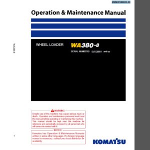 Komatsu WA380-8 Wheel Loader Operation and Maintenance Manual