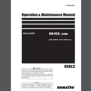 Komatsu D61EX-23M0 Bulldozer Operation and Maintenance Manual