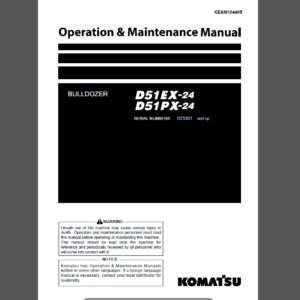 Komatsu D51EX-24, D51PX-24 Bulldozer Operation and Maintenance Manual